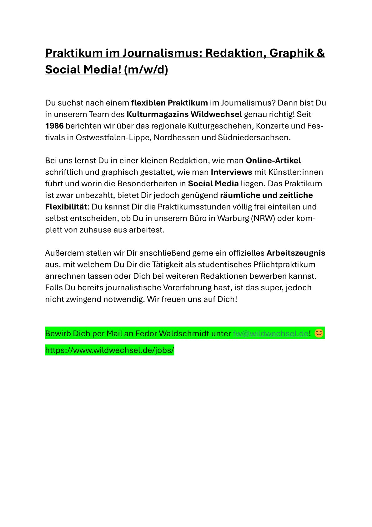 Aushang_Praktikum_Wildwechsel
