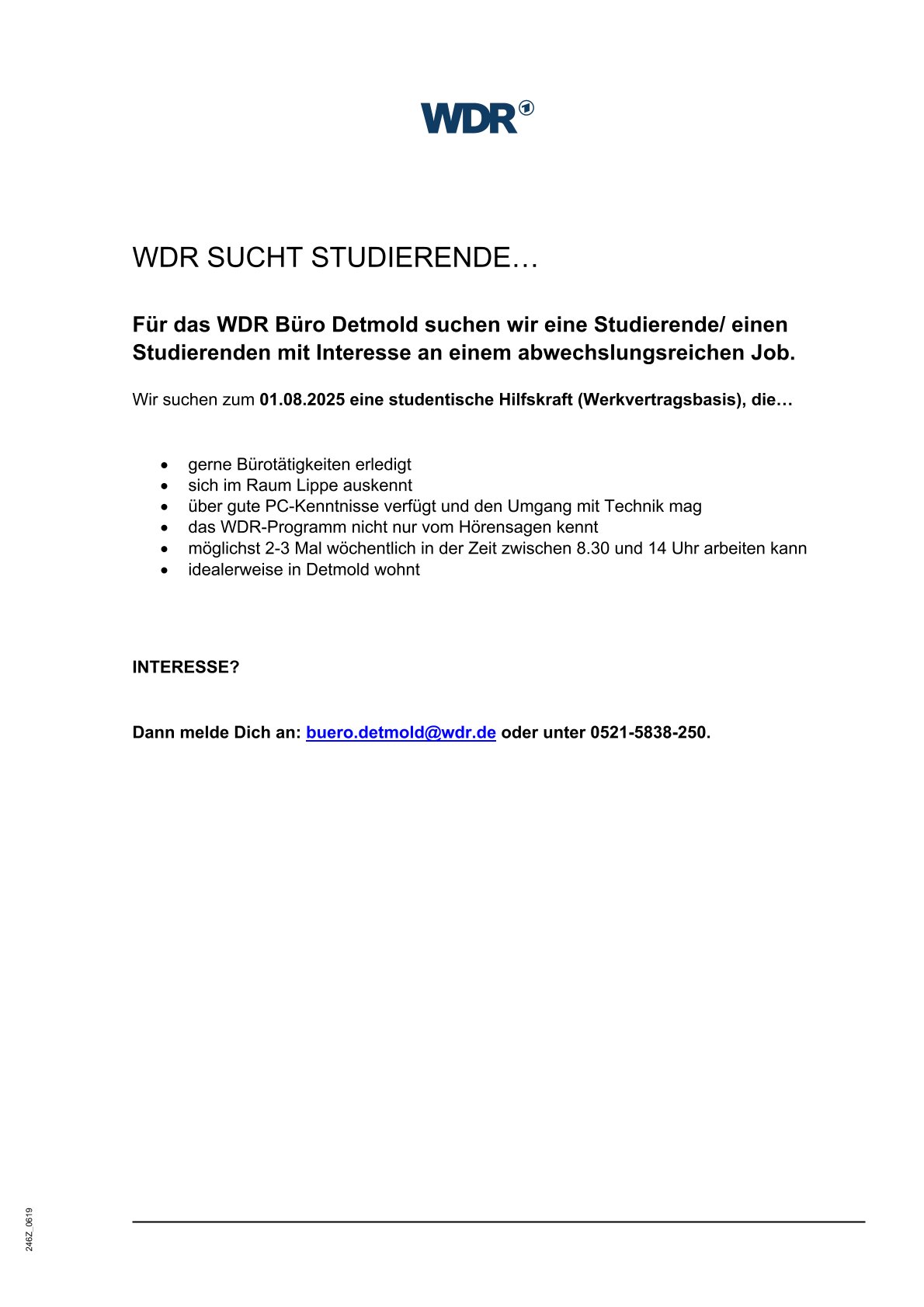 Aushang_WDR sucht Studierende
